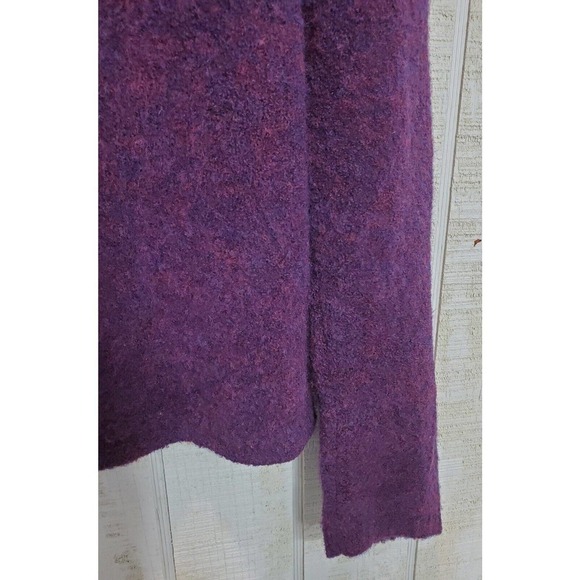 Vtg Laura Ashley Sz Large Pullover Wool Fuzzy Soft Purple Cowl Neck Sweater - Picture 4 of 7